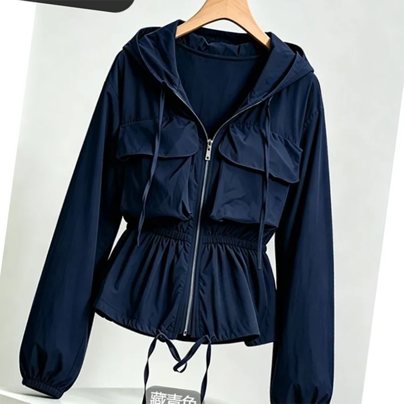 Vêtements de protection solaire pour femmes, mode été, nouveau design, vêtements de travail avec grandes poches, coupe ajustée, sportifs, polyvalents, cintrés à la taille