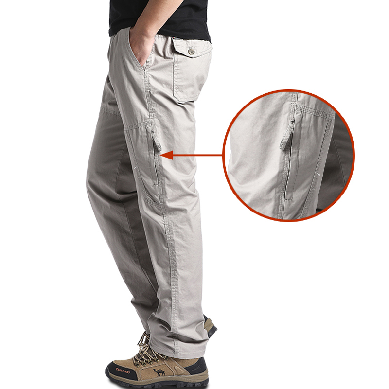 Pantalon cargo décontracté en coton pour hommes, poches multiples, pantalon Keepitcal, camping en plein air, randonnée, pantalon de travail, haute qualité, printemps, automne