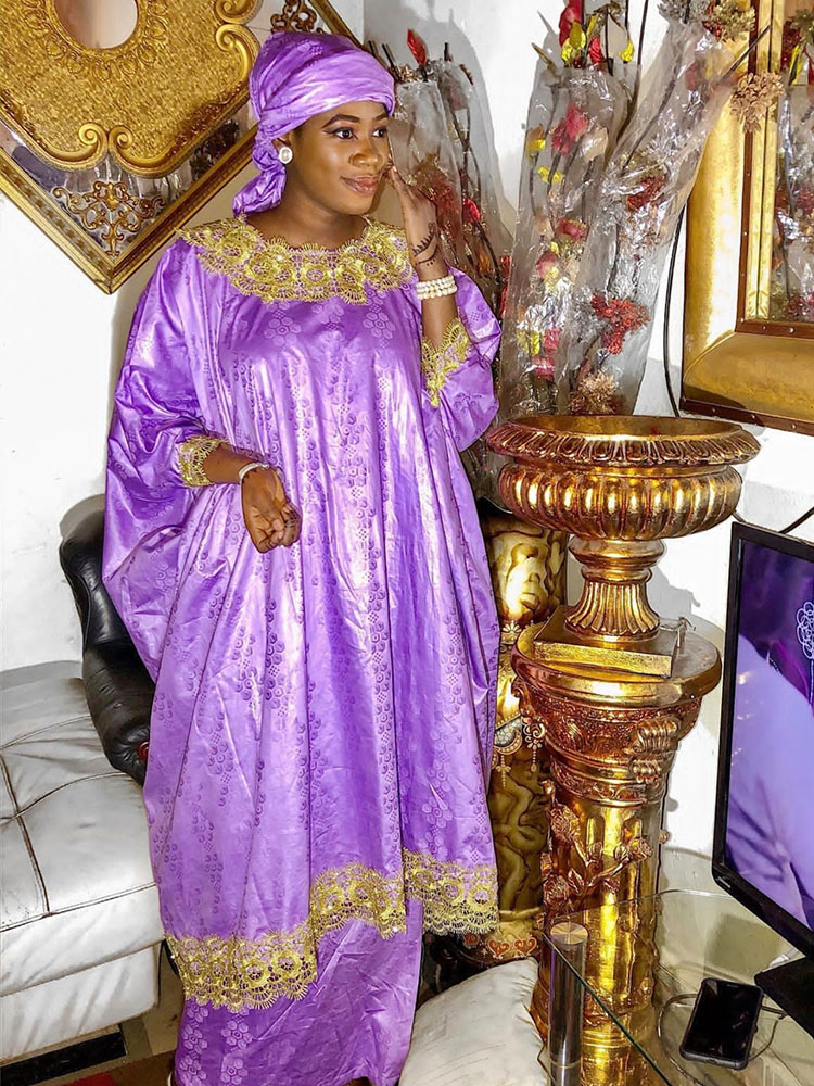 Ensemble de 2 robes longues Bazin Riche avec ruban rouge pour artisanat, robes de soirée Bazin Riche de qualité supérieure, Boubou Ankara Dashiki