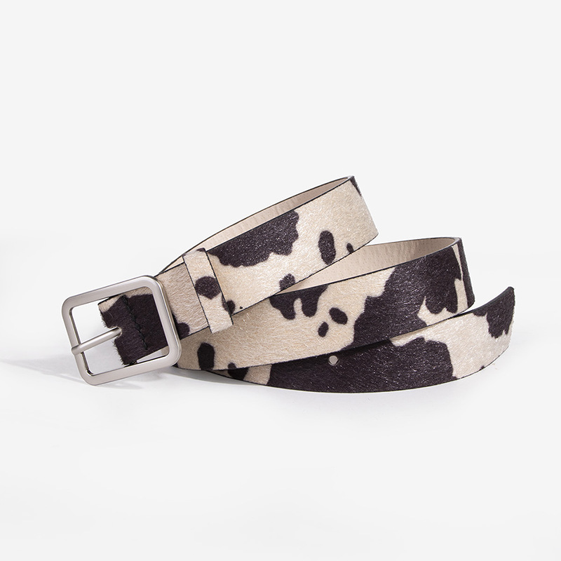 Nouvelle ceinture carrée pour femme de 2,9 cm x 100 cm de large, imprimé rayé vache laitière, accessoire de décoration pour robe et vêtements