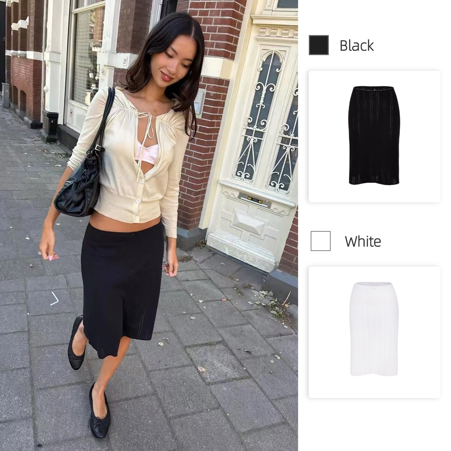 COU The Slip Skirt Noir et Blanc