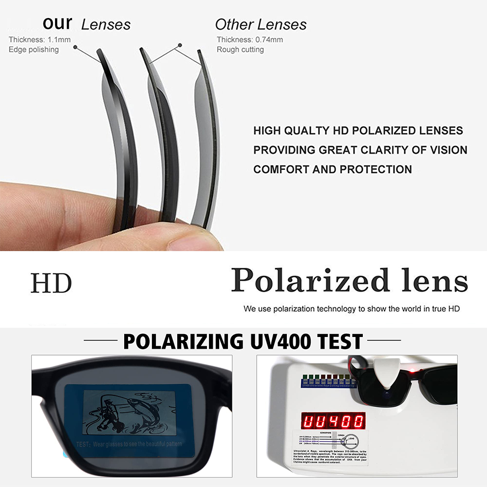 Lunettes de soleil polarisées pour hommes et femmes, lunettes de sport, de conduite, de pêche, Protection UV400