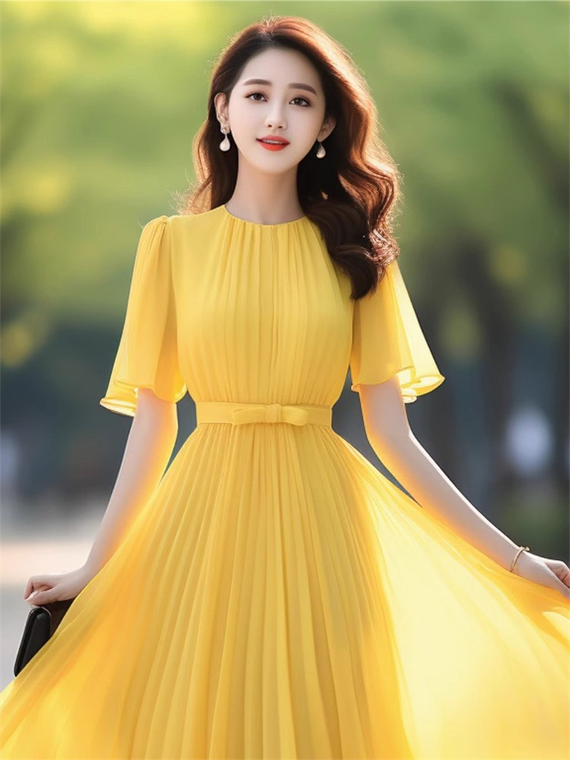 2025 été en mousseline de soie Chic bal de mariage robe mi-longue femmes élégant décontracté bohème plage vacances robe coréenne moulante fête robes