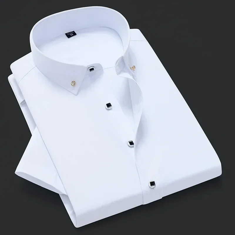 Chemise blanche à manches courtes pour hommes, version coréenne haut de gamme, vêtements populaires, chemises astronomiques décontractées, livraison gratuite, nouveau