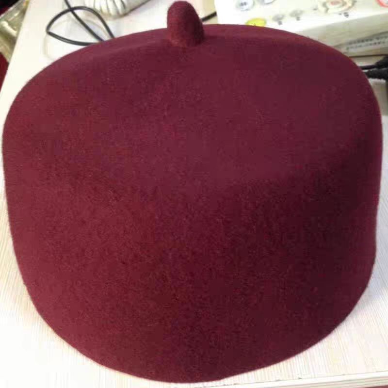 Casquettes musulmanes en feutre de laine pour hommes de prière Eid, chapeaux de soirée de danse sur scène, mode vert rouge Kufi Hijab fait à la main