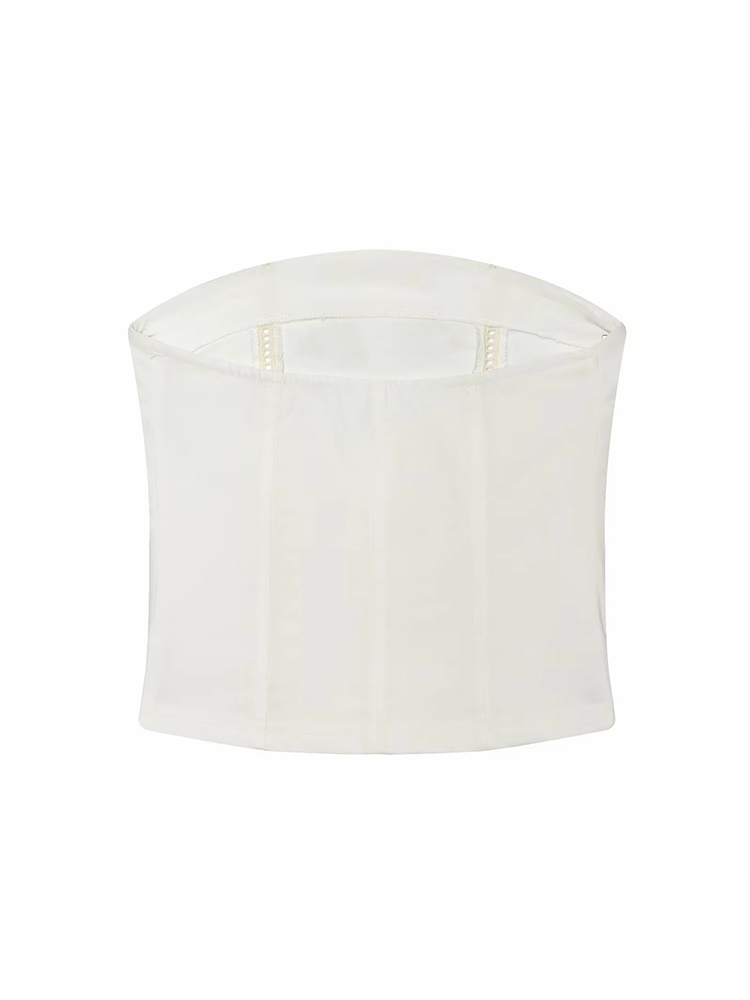 Tenue d'été pour femmes, haut chic avec boutons métalliques, décoration à double boutonnage, style vintage décontracté pour femmes