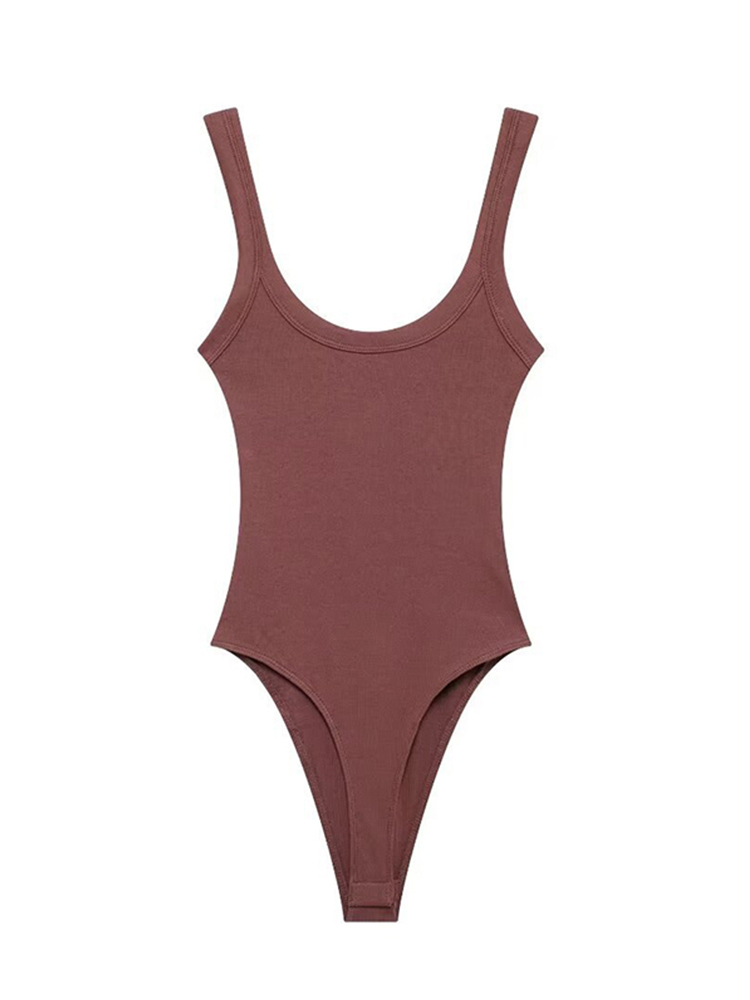 Body côtelé slim pour femmes, col rond, bretelles, bouton-pression, combishort féminin, mode Sexy
