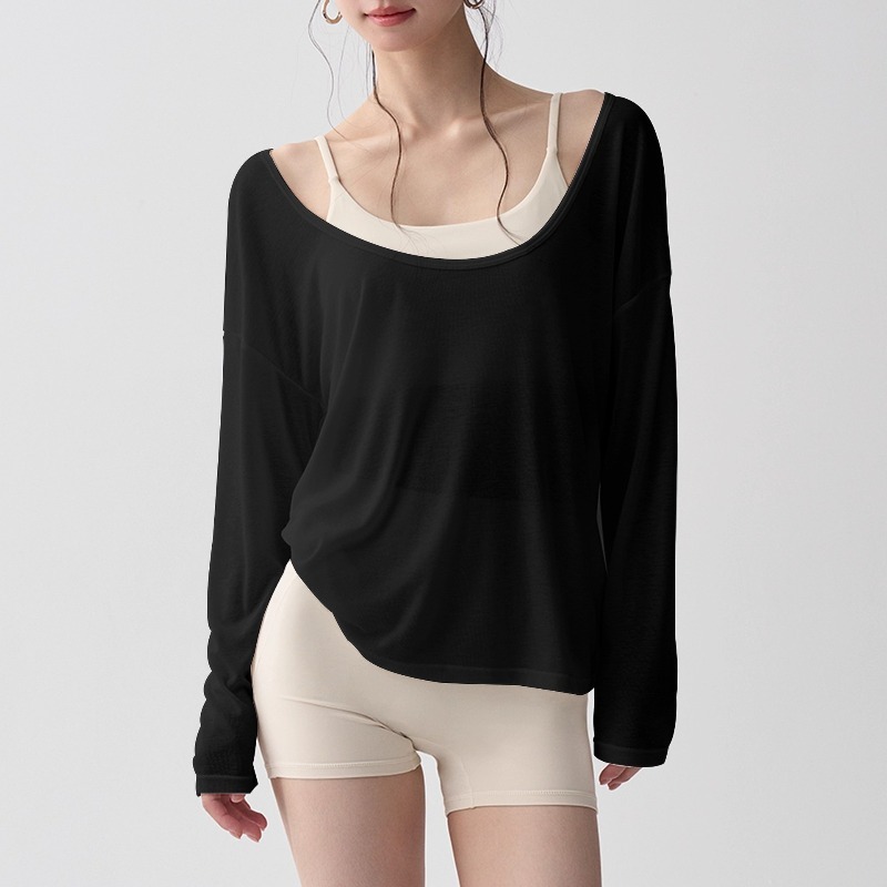 Chemise de sport à manches longues pour femmes, vêtements de yoga, T-shirt de fitness, T-shirt de course à séchage rapide, haut d'entraînement, vêtements de gym pour femmes