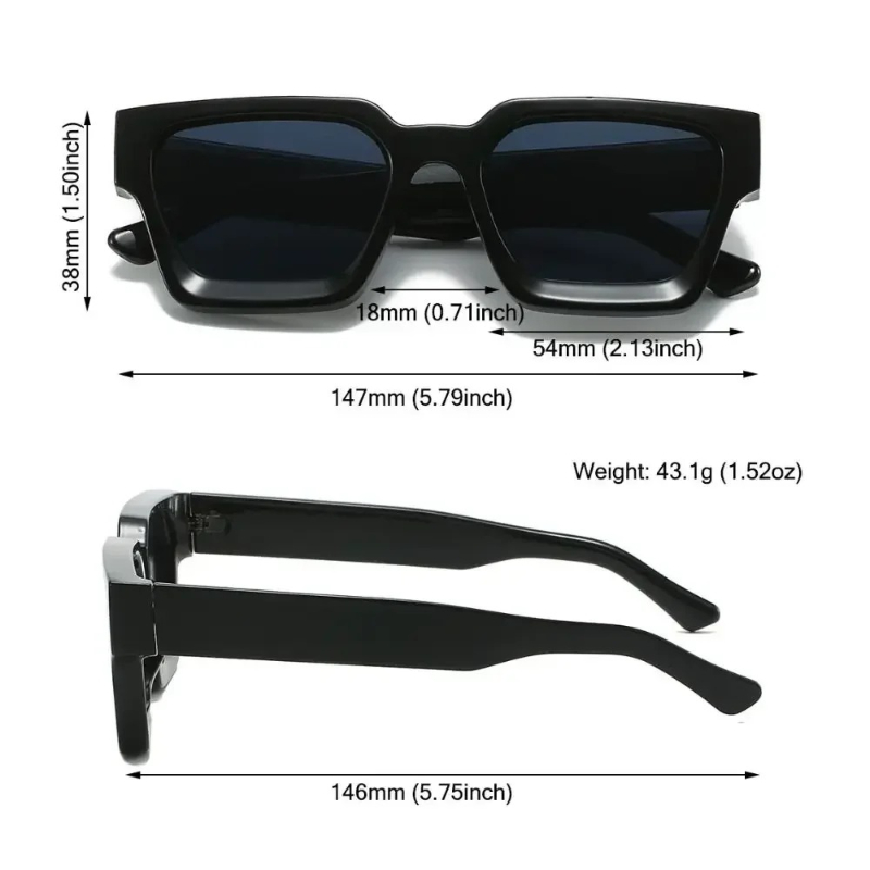 Lunettes de soleil carrées classiques à grande monture pour femme, de marque, pour la conduite, style rétro minimaliste, protection UV400