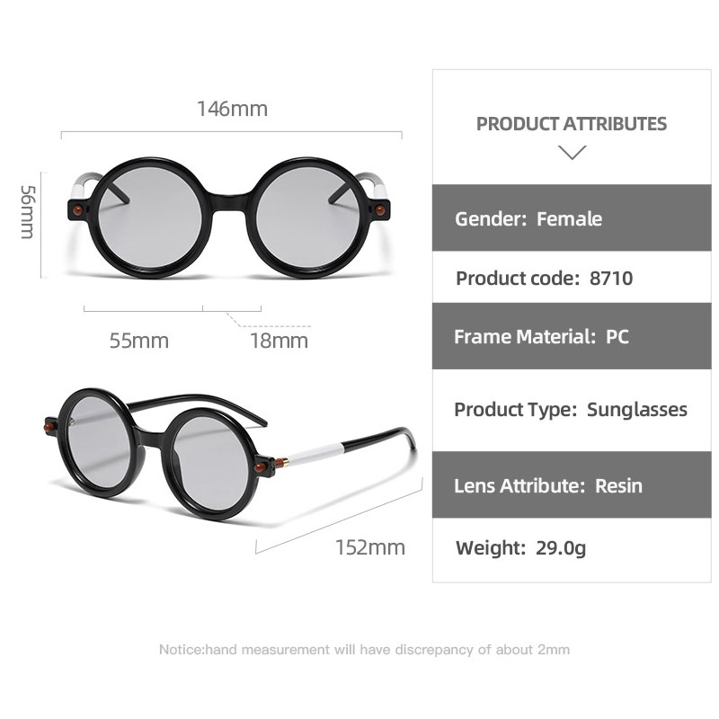 Lunettes de soleil rondes rétro classiques pour hommes et femmes, marque de luxe, style vintage punk, lunettes de soleil pour hommes, mode noire, lunettes de conduite