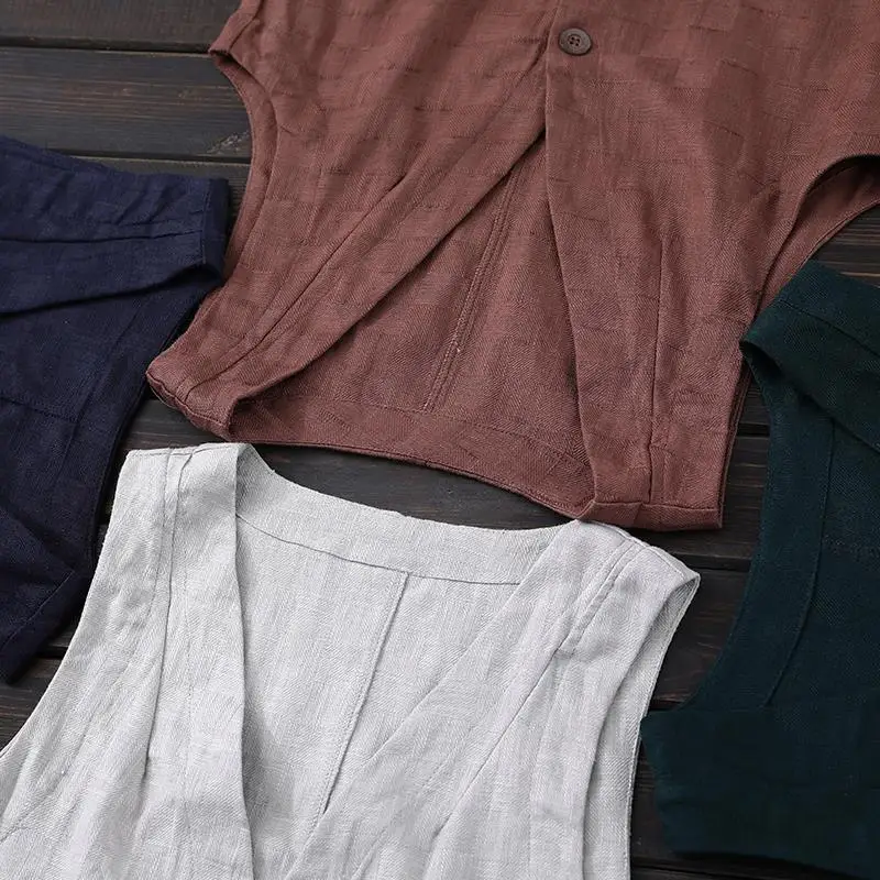 Gilets femmes minimaliste élégant rétro été Chic mode tout-match femmes gilet sans manches loisirs simple boutonnage dames vêtements d'extérieur