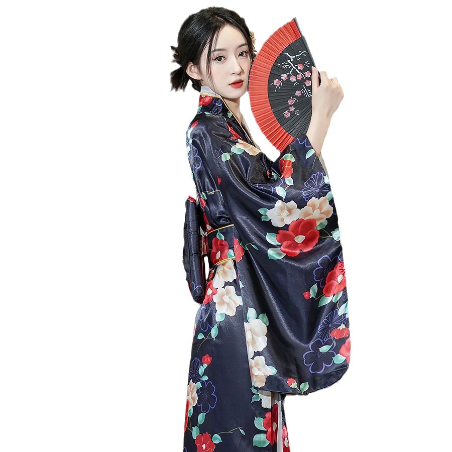 Kimono Japonais Traditionnel avec Obi Vintage pour Femme, Robe de Soirée, Geisha, Costume de Spectacle sur Scène, Cosplay