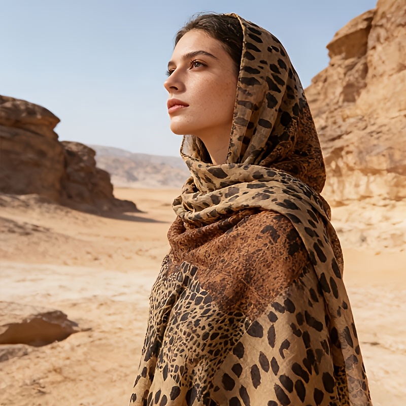 Écharpe en soie de mûrier à imprimé léopard de luxe, légère, accessoire de mode printemps-été, polyvalente et élégante