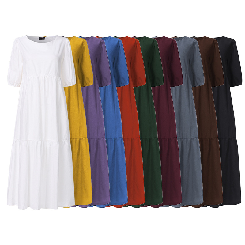 Robe d'été mi-mollet à manches lanterne pour femmes, robe d'été vintage sexy, robe de plage bohème décontractée, grande taille éducative, 2022
