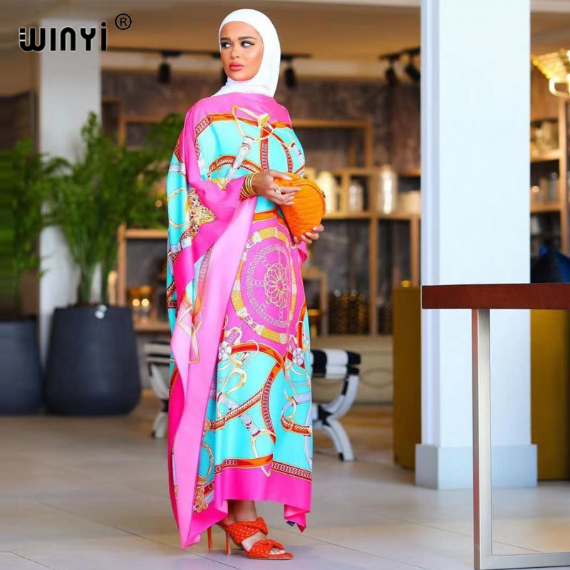 Robe maxi caftan imprimée pour femme, robe longue bohème, blogueur de mode africaine, robe d'été pour femme, robe de plage populaire, badjKaftan, recommandé