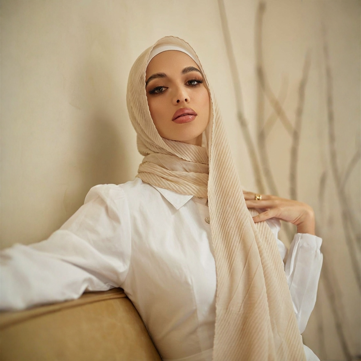 Écharpe plissée en coton pour femme, voile musulman, châle rond déformable, hijab islamique, grande taille
