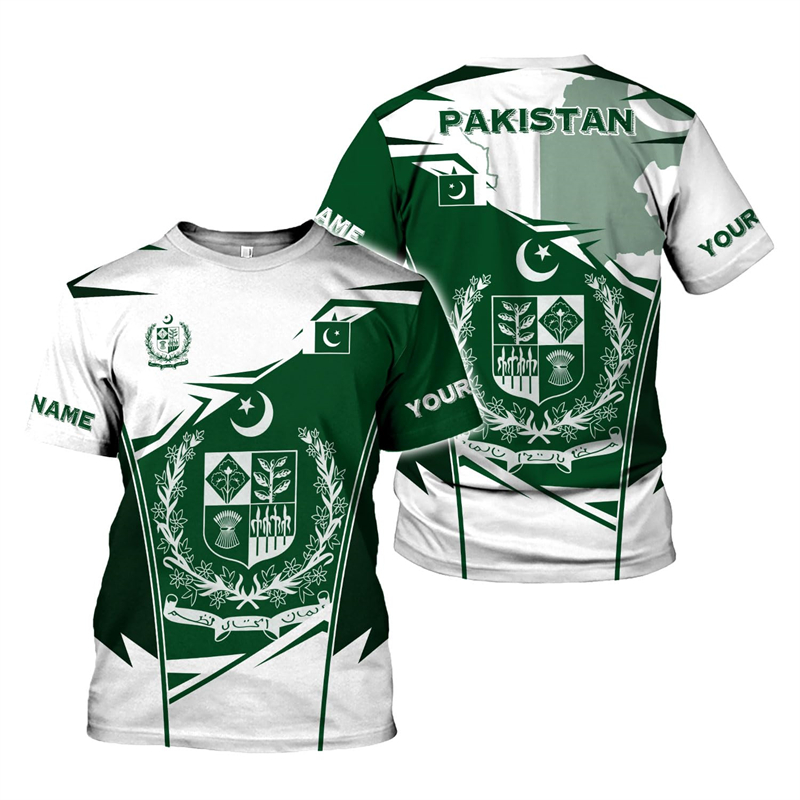 Impression 3D drapeau du Pakistan T-shirts pour hommes été décontracté à manches courtes T-shirts hauts hommes surdimensionnés T-shirts Streetwear