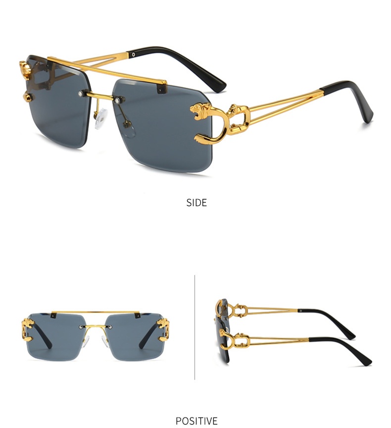 Lunettes de soleil carrées de luxe pour homme et femme, de marque, design vintage, sans monture, mode rétro, miroir, Oculos De Sol