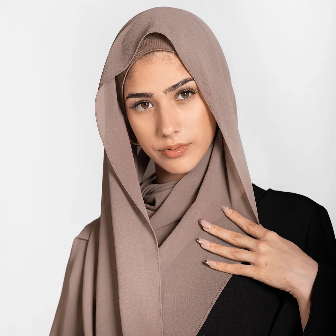 Ensemble de 2 pièces pour femme : Hijab et bonnet pour usage quotidien, hijab musulman en mousseline et bonnet élastique, turban tube uni, foulards