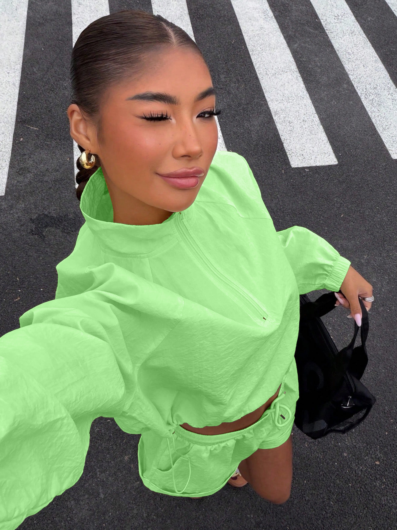 Ensemble de vêtements de sport pour femmes, couleurs vives, design à fermeture éclair, tenue de protection solaire, vêtements de fitness, ensemble de vêtements de sport confortables