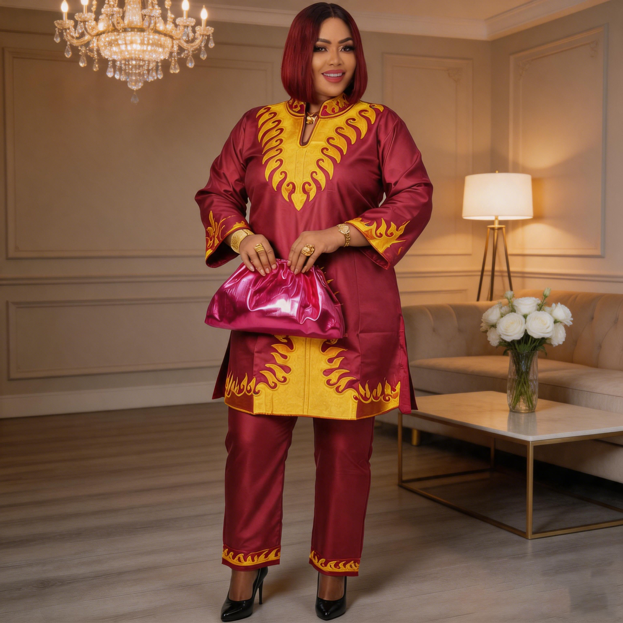 Robes africaines pour femmes, grandes tailles, en tissu Bazin Riche, avec broderies, robe longue et écharpe.