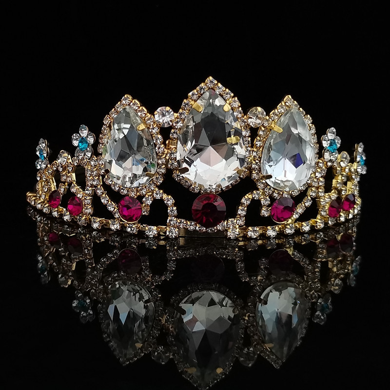 Diadèmes de mariage pour mariée, couvre-chef baroque, couronne en cristal AB avec strass, diadème de princesse pour fille, accessoires pour cheveux pour photographie de mariage