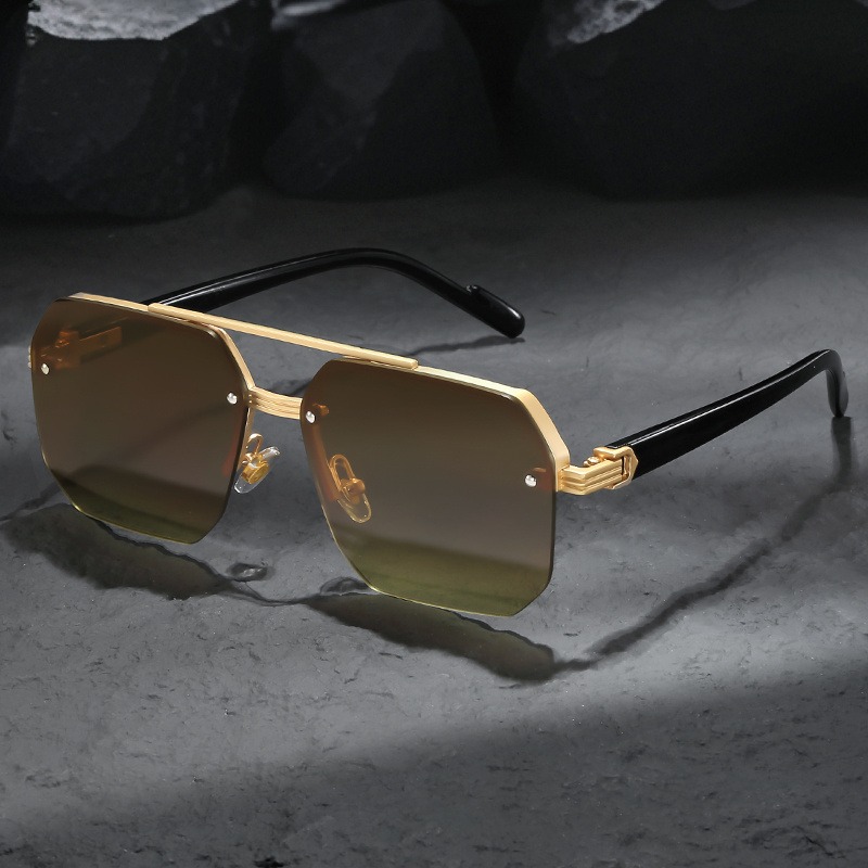 Lunettes classiques pour hommes à double pont, style professionnel, demi-monture, accessoires de mode adaptés à un usage quotidien