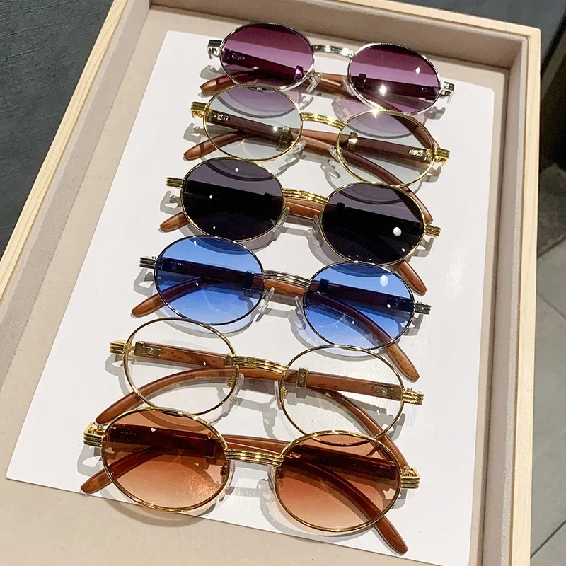 Lunettes de soleil carillon pour femmes et hommes, lunettes de soleil à monture ronde, lunettes de voyage en plein air, nuances UV400, métal simple, mode, nouveau