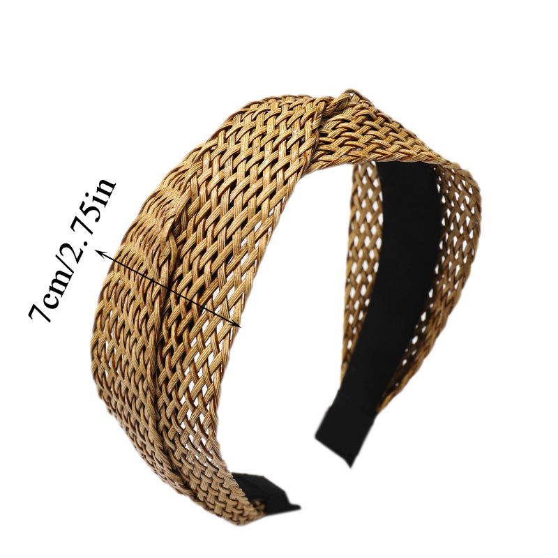 Style de plage bandeau de paille Bohe bandeau de cheveux tissage croix cerceau de cheveux été femmes bandeau à large bord chapeaux accessoires de cheveux