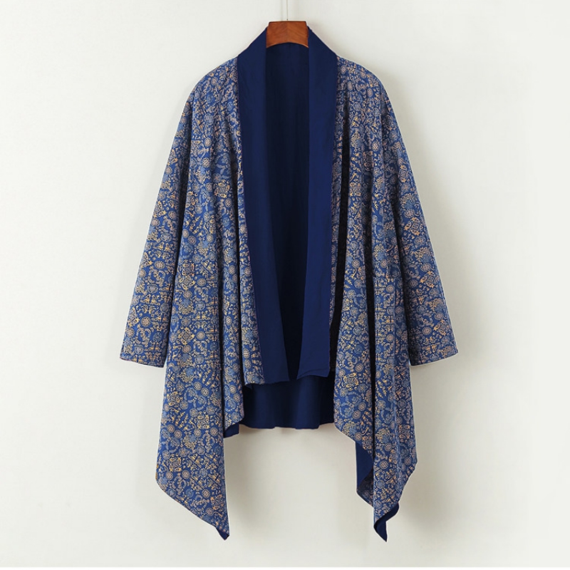 Kimono Cardigan pour Homme, Costume de Samouraï Japonais, Haori Yukata en Coton et Lin, Streetwear, Robe Ethnique Rétro, Veste Cape Double Face