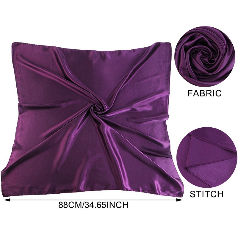 Foulard carré en Satin pour femmes, foulard soyeux, Bandana pour envelopper les cheveux et dormir, 90x90cm, nouvelle collection