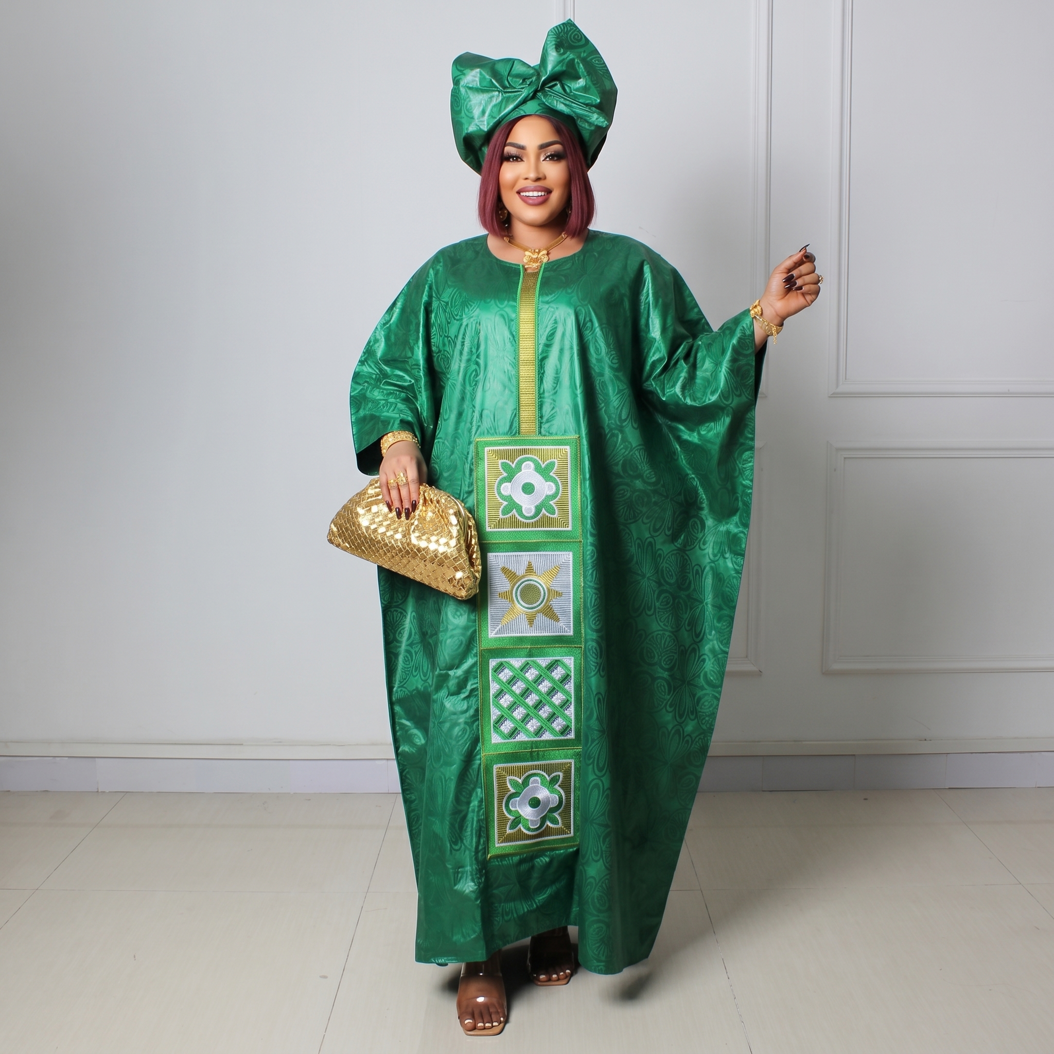 Tenue africaine pour femmes, abaya brodée, grande taille, robe élégante pour fêtes et églises