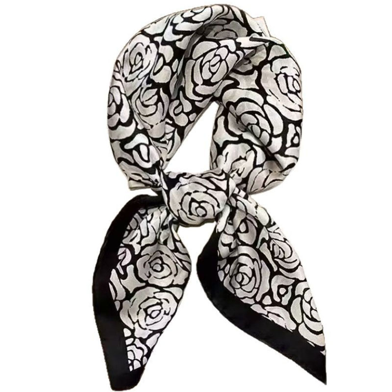 Foulard imprimé tendance pour femme, écharpe en soie, bandeau, bandana, foulards carrés de 70 cm pour femme, hijab, 6 couleurs