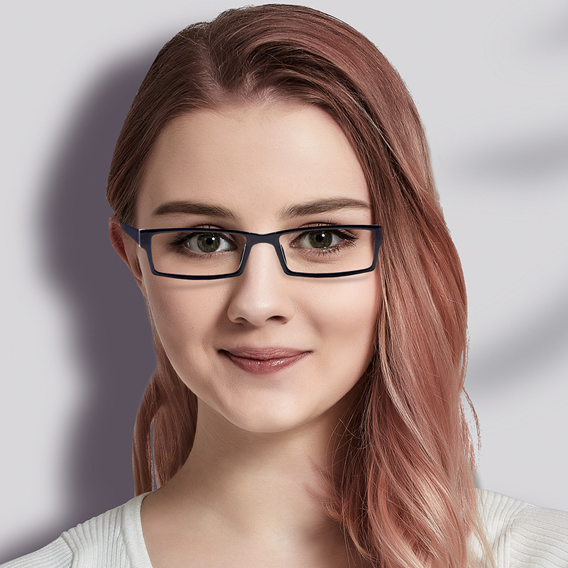 TR90 Petites lunettes carrées, montures optiques à visage mince, design unisexe à jante complète, lunettes minimalistes légères, ajustement confortable et tendance