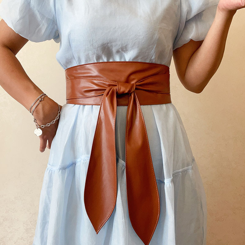 Ceinture à nœud papillon noir 10x230cm, Corset à nœud noué, larges ceintures en PU, robe élégante, manteau, ceinture pour femmes