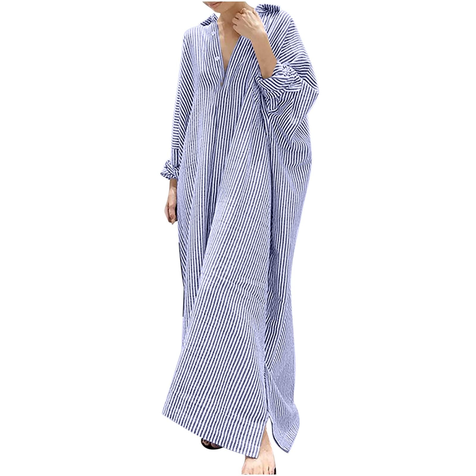Robe d'été en coton à rayures pour femmes, tenues élégantes, chemise décontractée, robes Maxi, robes pour occasions formelles, robe éducative 138