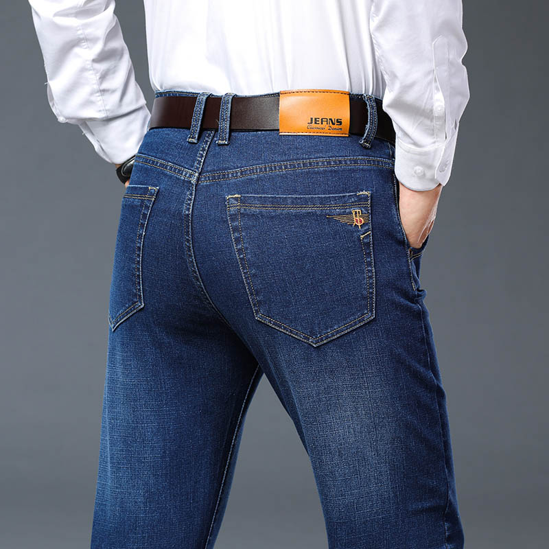 Grande taille 28-46 printemps automne classique pantalon d'affaires homme marque hommes mode jean décontracté droit élasticité Denim pantalon