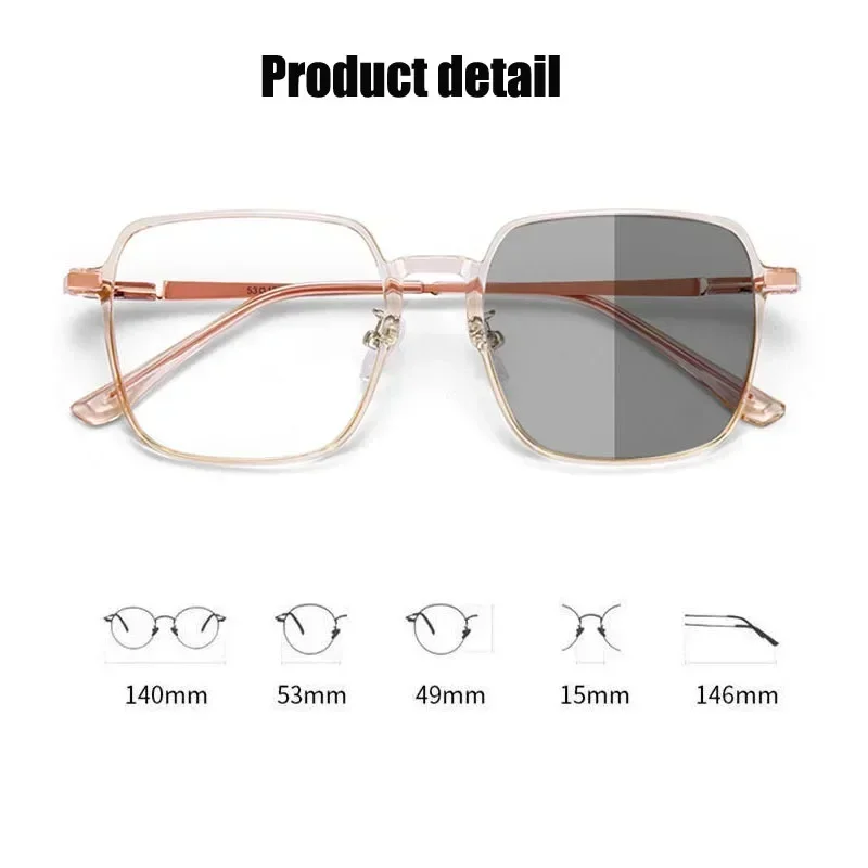 Lunettes de myopie à couleur changeante, bijoux en diamant, lunettes photochromiques haut de gamme pour femmes, moins dioptrie