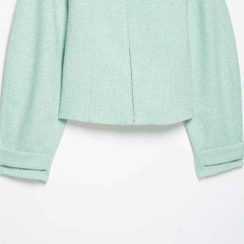 Veste texturée pour femme HipSeam avec fermeture éclair, nouvelle collection automne 2026, col rabattu, manches longues, manteau simple pour femme.