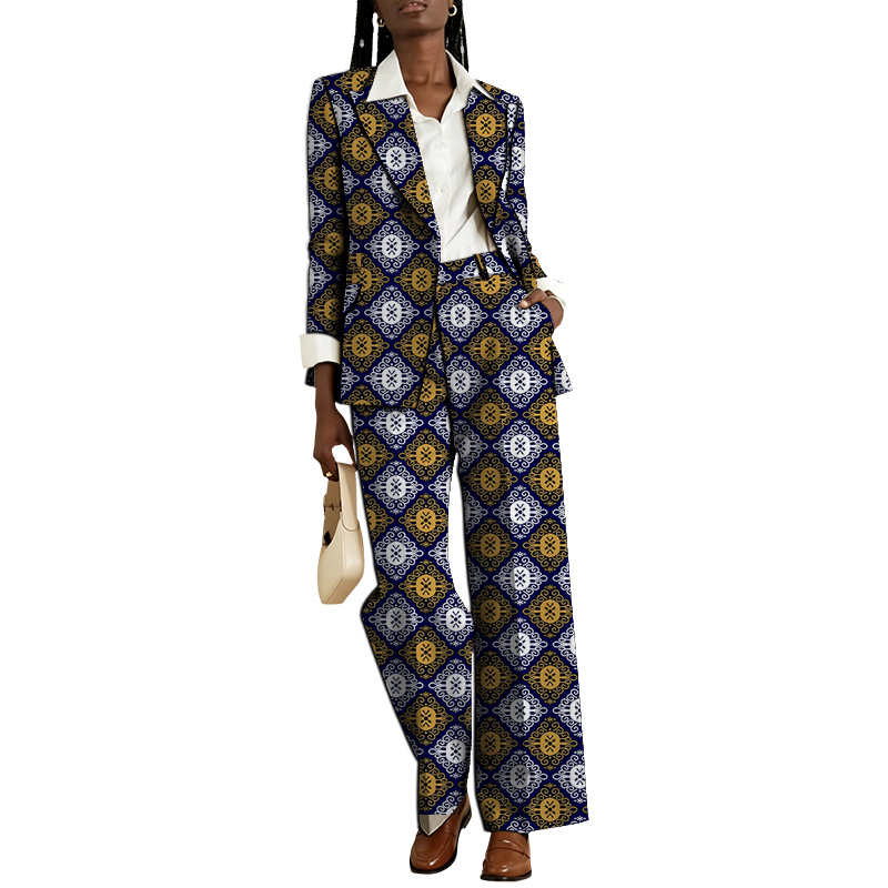 Costume pour femme de conception originale, blazer avec pantalon, couture africaine, ensemble pour mariage/fête, tenue Ankara, tenue formelle, sur mesure