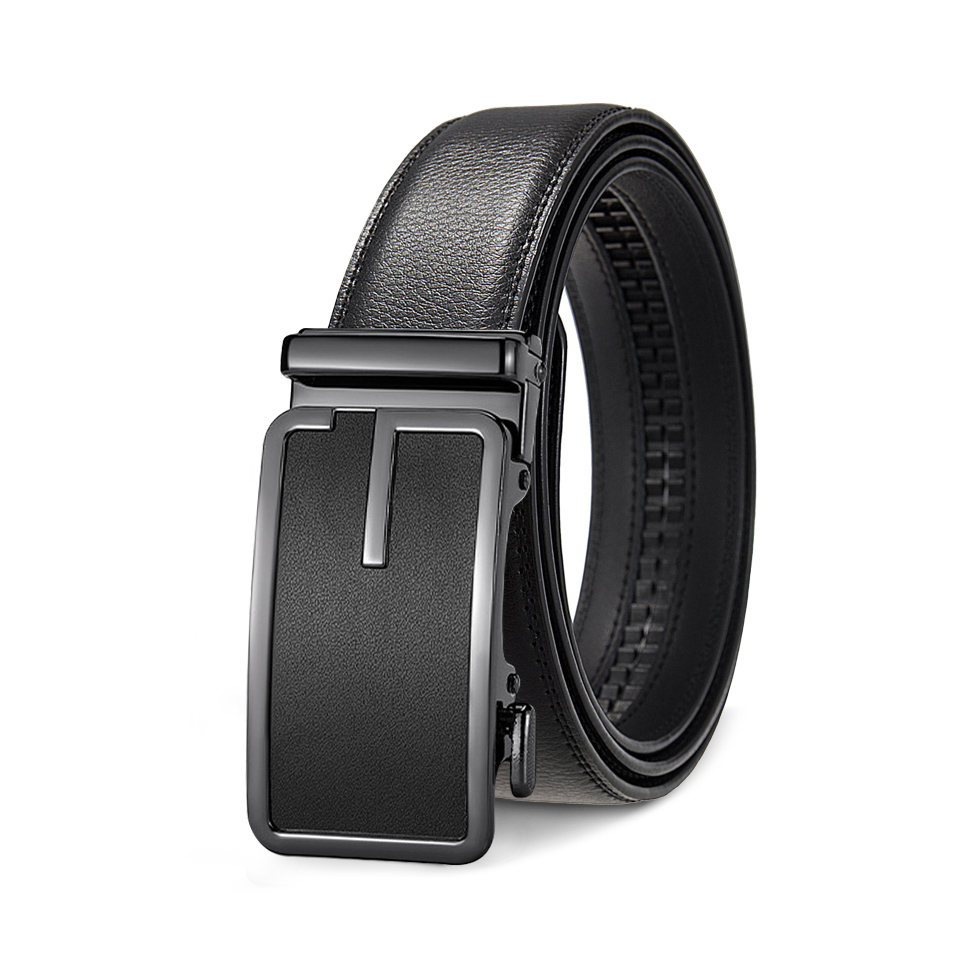 Ceinture à boucle automatique de luxe pour hommes, cuir véritable de haute qualité, ceinture de mode décontractée et professionnelle, noire et marron, découpable