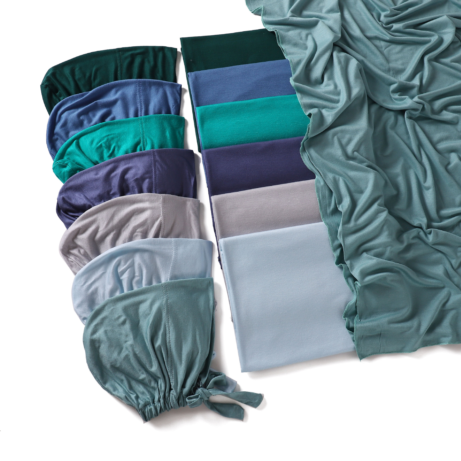 Hijab Modal et maillot réglable, 2 pièces, foulards assortis, châles pour femmes musulmanes, casquette intérieure, Bonnet enveloppant, ensembles islamiques