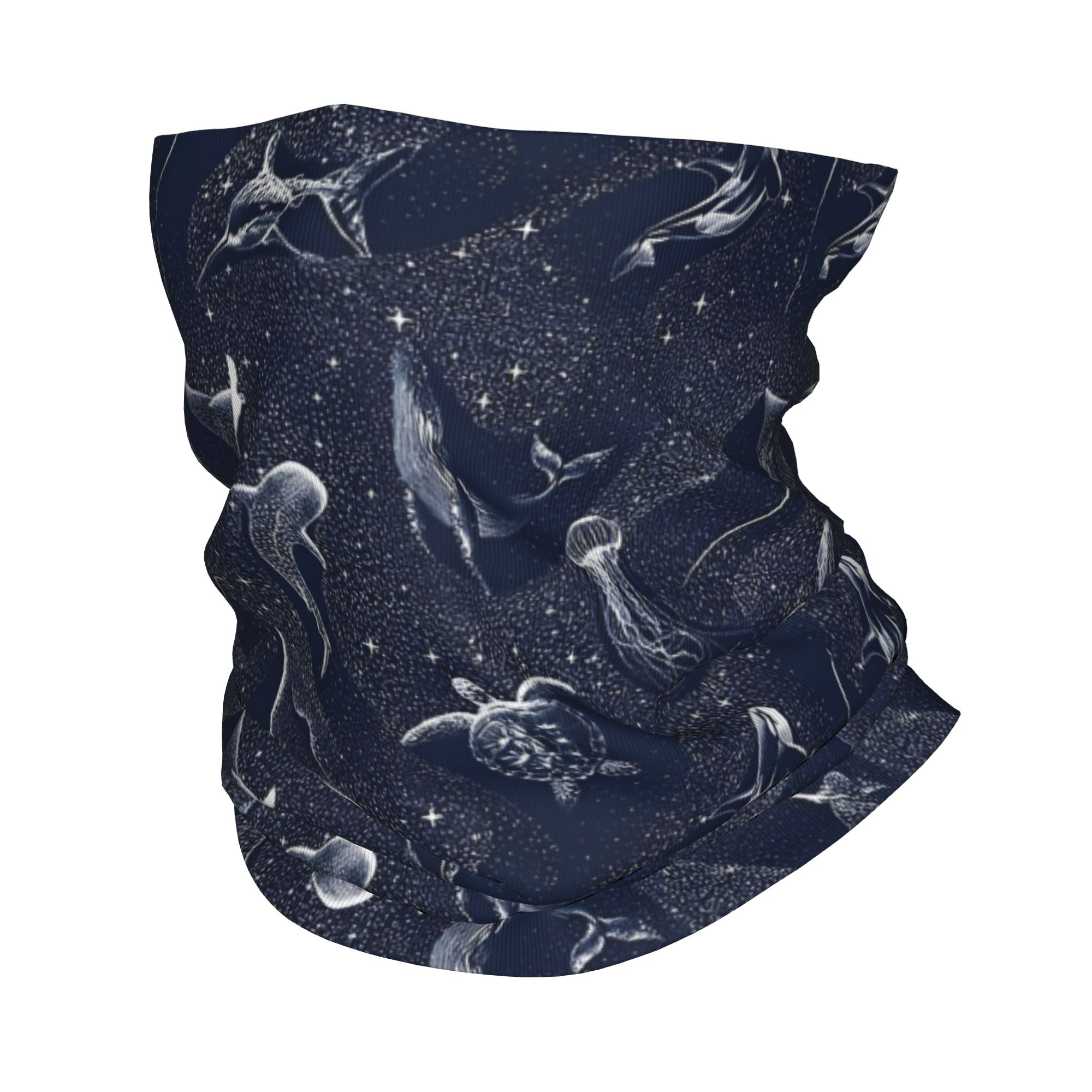 Cache-cou Bandana à motif océan cosmique, baleine étoilée, requins, écharpe enveloppante, bandeau multi-usage, course à pied, unisexe, coupe-vent pour adultes