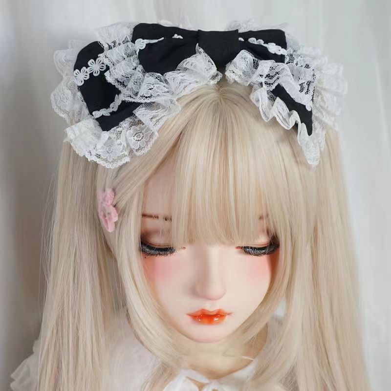 Costume Lolita Doux pour Bol, Bandeau de Sauna avec réinitialisation, Coiffure en Dentelle Rose Blanche, Vêtements de Sauna à Grand Nministériels d pour Femmes Patientes de Mariage