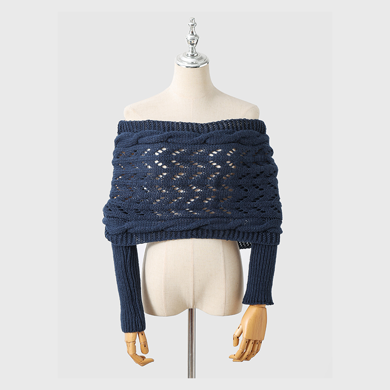 Écharpe multifonctionnelle à manches pour femmes, automne hiver, coupe-vent, châle chaud avec manches, écharpe tricotée de couleur unie