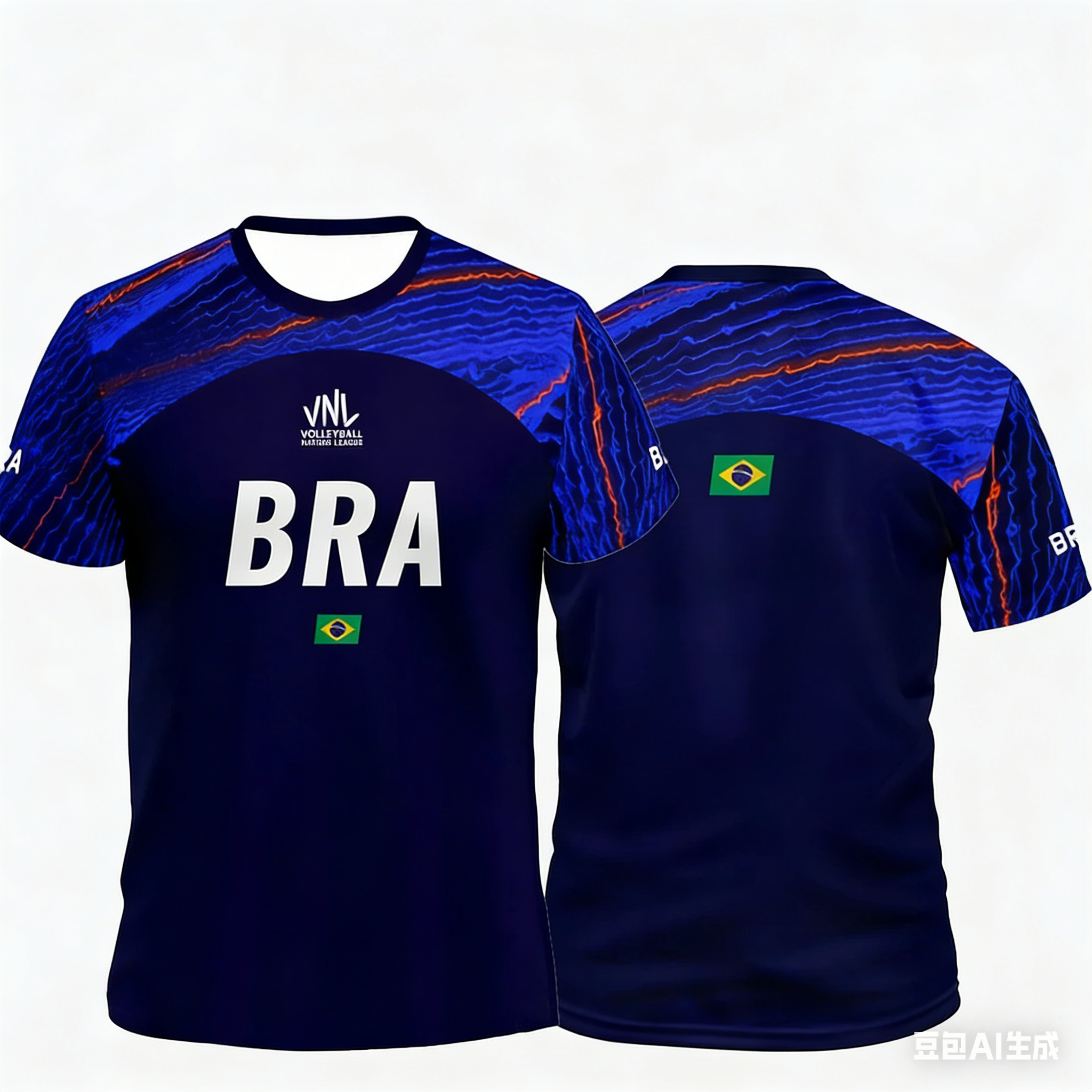 T-shirt de l'équipe nationale de volley-ball du Brésil VNL pour hommes et femmes, vêtements d'entraînement sportifs d'été avec drapeau BRA pour les fans de sport