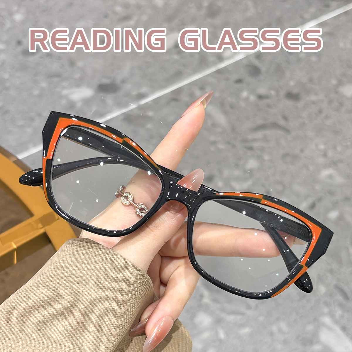 Lunettes de lecture œil-de-chat élégantes pour femmes - Design color block tendance, blocage de la lumière bleue, puissance de 1.0 à 4.0
