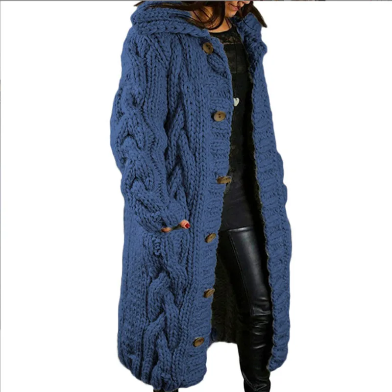 Pull femme nouveau décontracté ample mode européenne américaine col rabattu tricoté longs manteaux Cardigan grande taille pull manteau