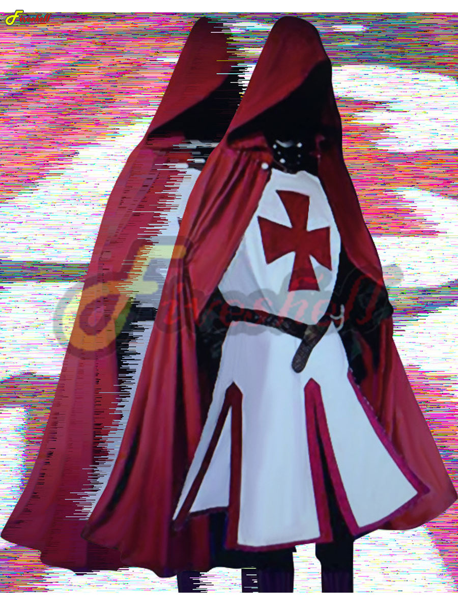 Pardessus de chevalier templier à manches longues pour hommes, robes de cosplay médiévales, manches courtes, costume de reconstitution Y, croisé