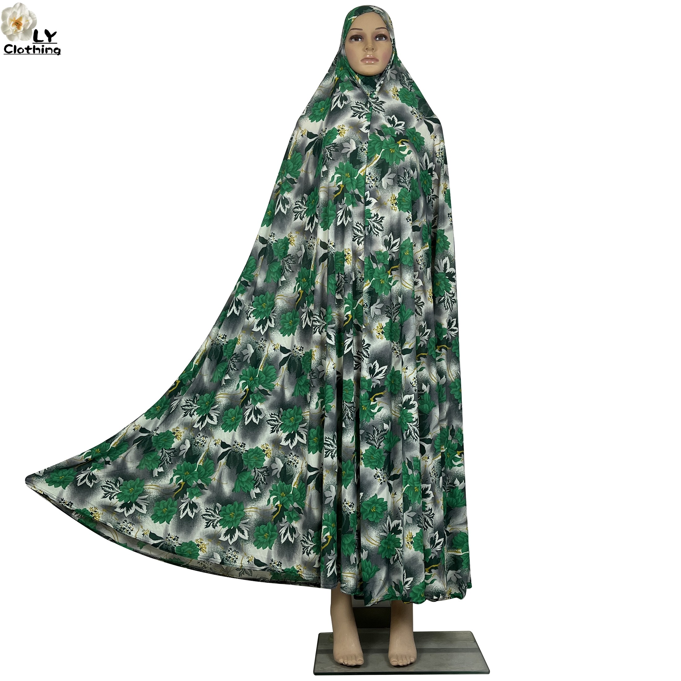 Abaya à capuche pour femmes musulmanes, vêtement de prière, ample, décontracté, imprimé Floral, dubaï, Robe saoudienne, vêtements islamiques, 2024